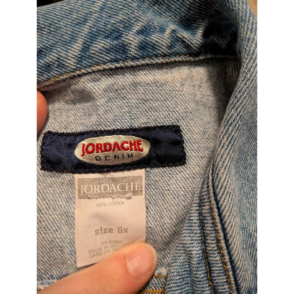Jordache Denim Kids Vintage Blue Jean Vest Medium Wash Size 6X‎ Cotton Trucker